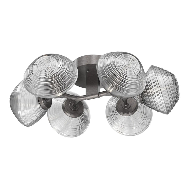 Mesa Organic Flush Mount Light by Hammerton Studio in Graphite with Clear glass