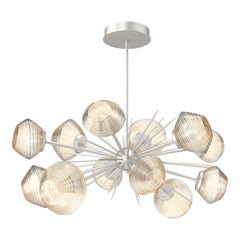 Mesa Oval Starburst Chandelier by Hammerton Studio in Beige Silver with Amber glass