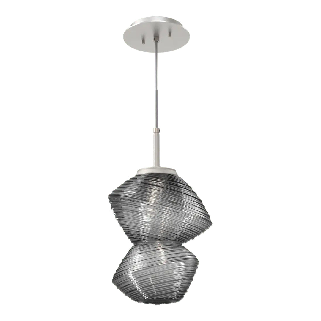 Mesa Pendant by Hammerton Studio in Beige Silver with Smoke glass on adjustable cord
