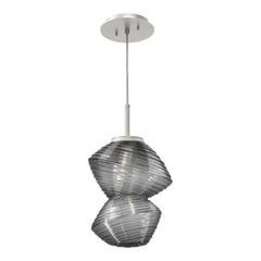 Mesa Pendant by Hammerton Studio in Beige Silver with Smoke glass on adjustable cord