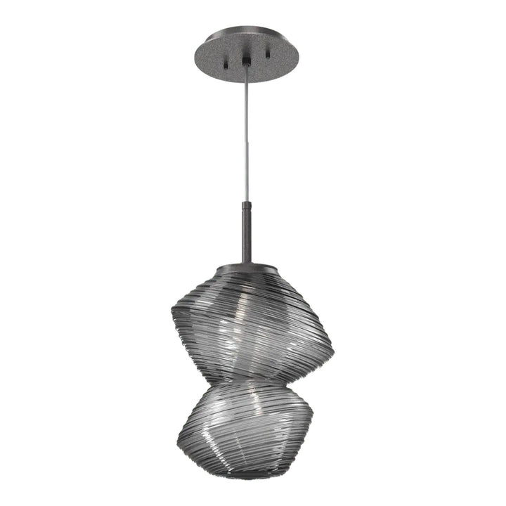 Mesa Pendant by Hammerton Studio in Graphite with Smoke glass on adjustable cord