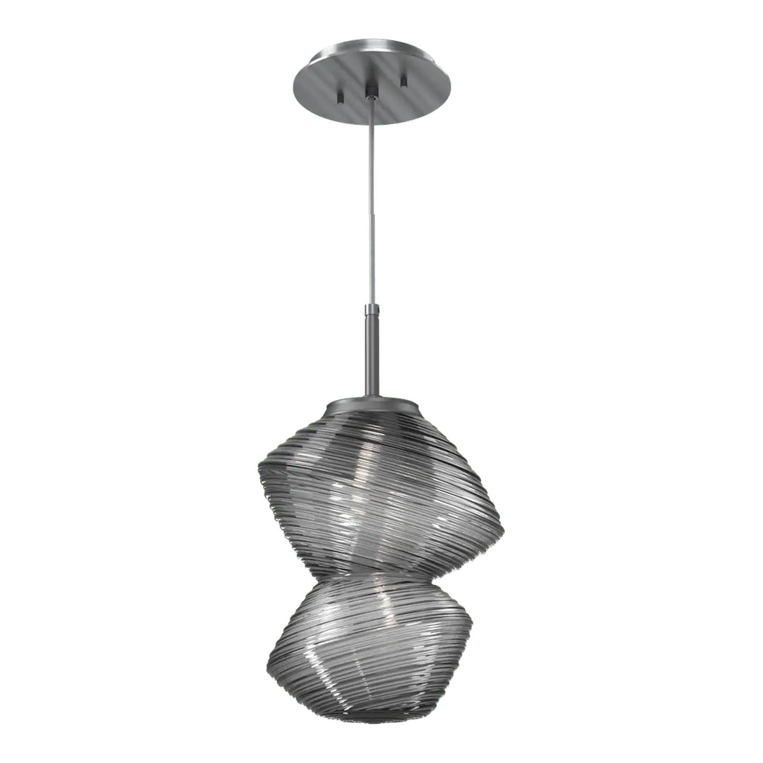 Mesa Pendant by Hammerton Studio in Gunmetal with Smoke glass on adjustable cord