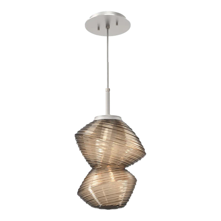 Mesa Pendant by Hammerton Studio in Beige Silver with Bronze glass