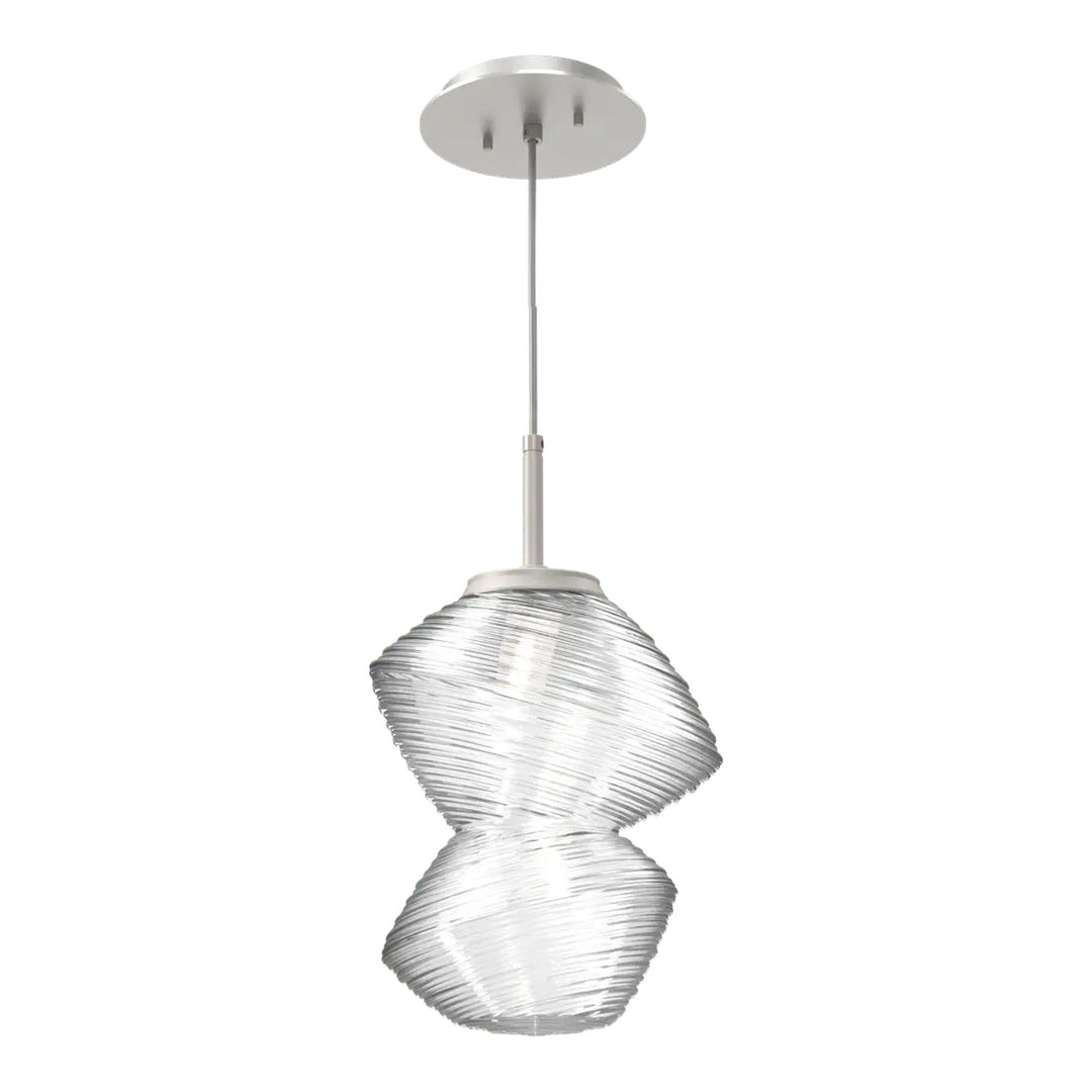 Mesa Pendant by Hammerton Studio in Beige Silver with Clear glass