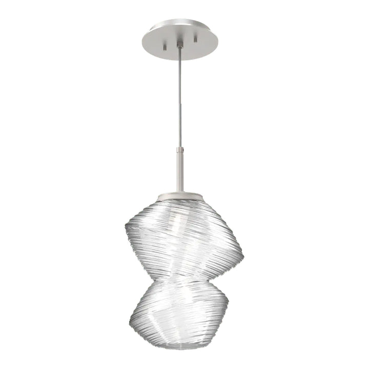 Mesa Pendant by Hammerton Studio in Beige Silver with Clear glass