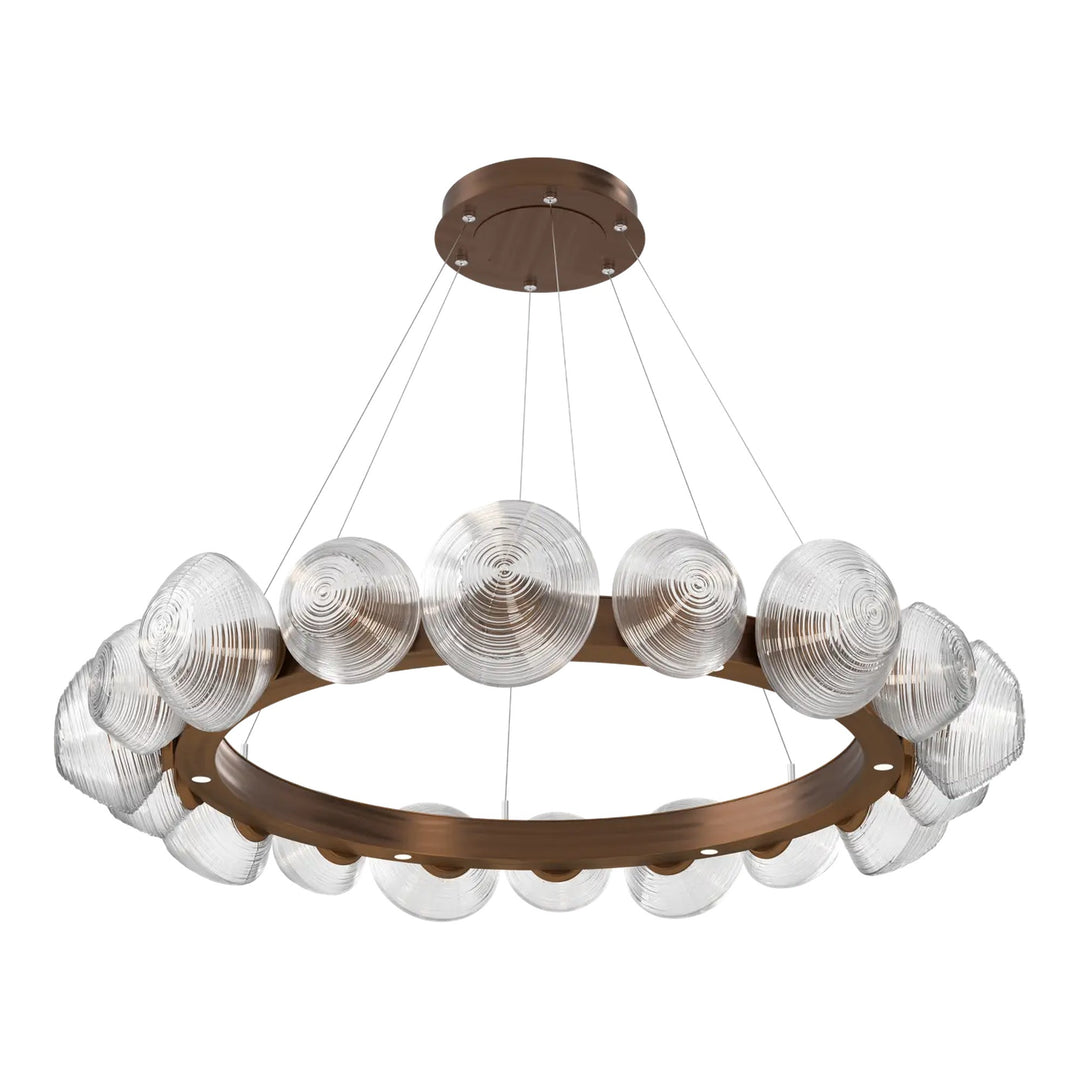 Mesa Radial Ring Chandelier by Hammerton Studio in Oil-Rubbed Bronze with Clear glass