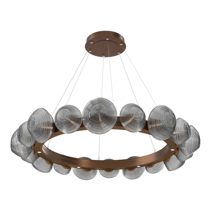 Mesa Radial Ring Chandelier by Hammerton Studio in Oil-Rubbed Bronze with Smoke glass