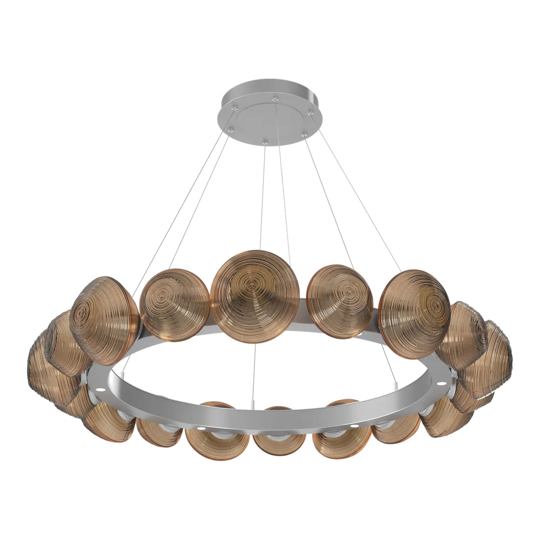 Mesa Radial Ring Chandelier by Hammerton Studio Large in Classic Silver with Bronze glass