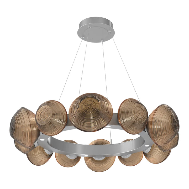 Mesa Radial Ring Chandelier by Hammerton Studio Medium in Classic Silver with Bronze glass