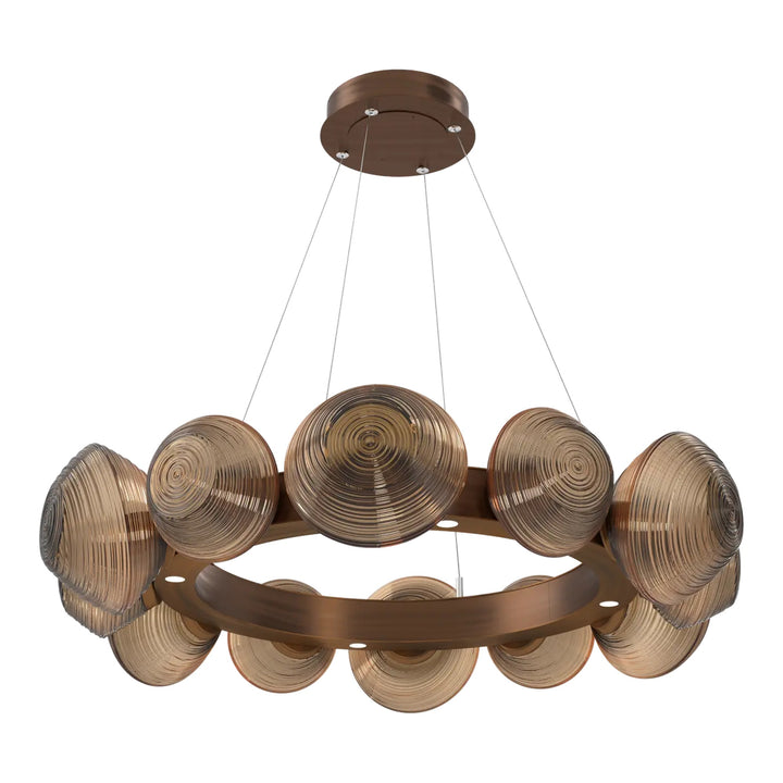 Mesa Radial Ring Chandelier by Hammerton Studio Medium in Oil-Rubbed Bronze with Bronze glass