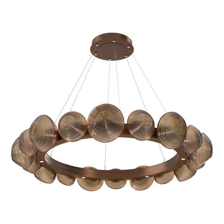 Mesa Radial Ring Chandelier by Hammerton Studio Large in Oil-Rubbed Bronze with Bronze glass
