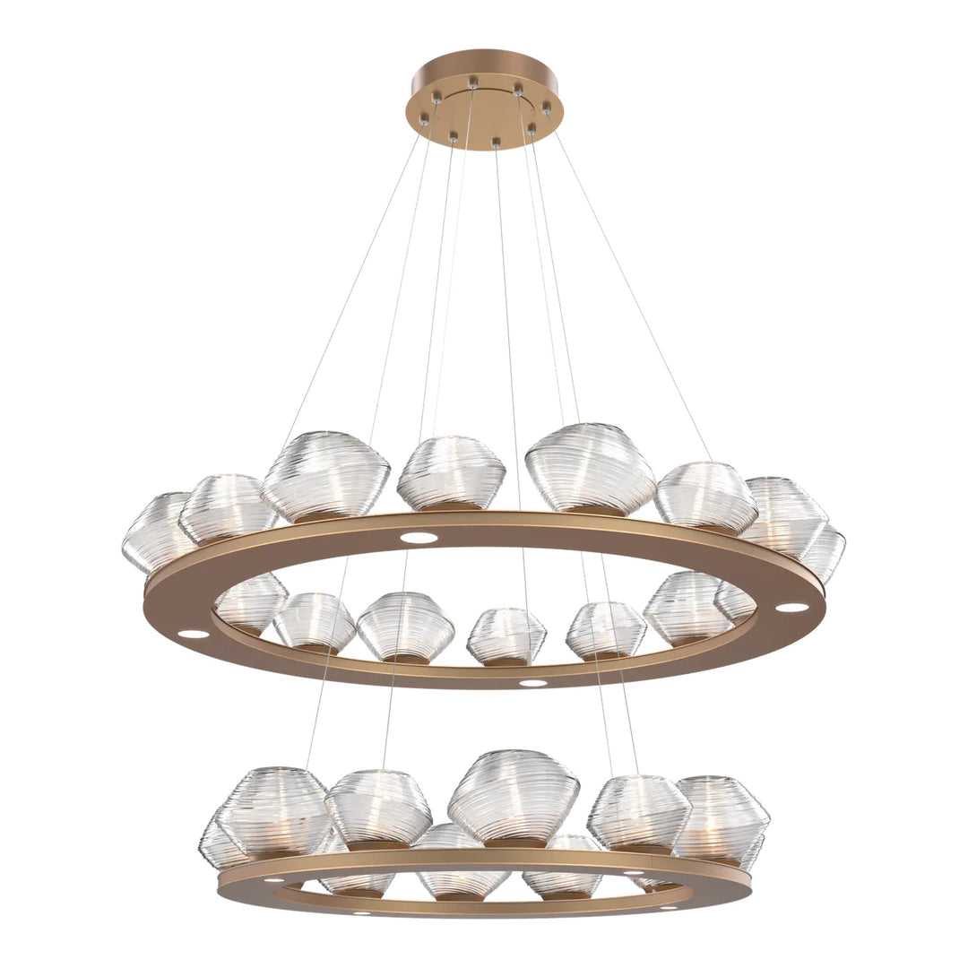 Mesa Ring Chandelier by Hammerton Studio in Novel Brass with Clear glass