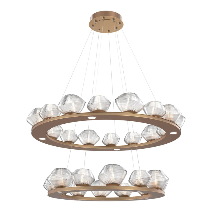 Mesa Ring Chandelier by Hammerton Studio in Novel Brass with Clear glass