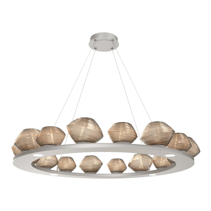 Mesa Ring Chandelier by Hammerton Studio Large in Beige Silver with Bronze glass