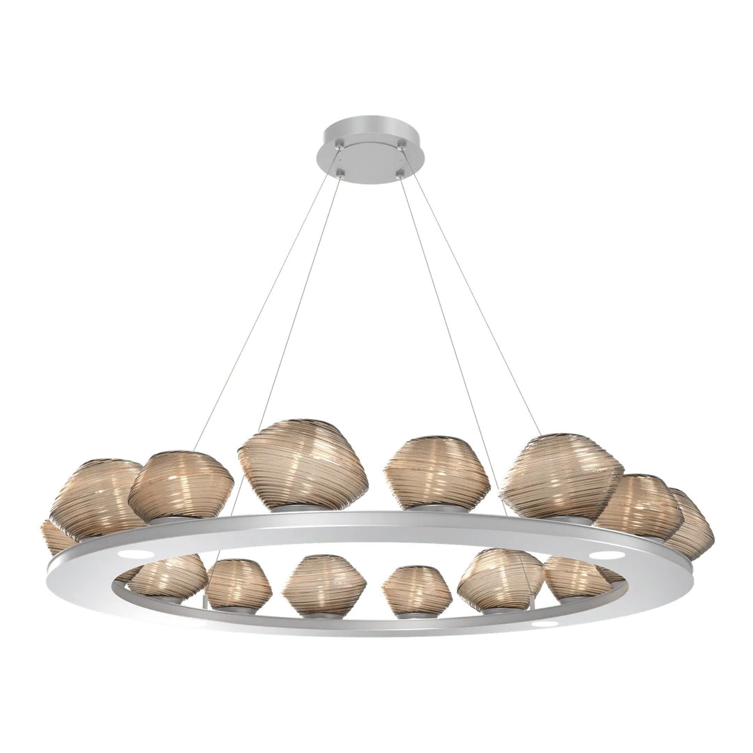 Mesa Ring Chandelier by Hammerton Studio Large in Classic Silver with Bronze glass