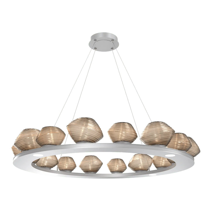 Mesa Ring Chandelier by Hammerton Studio Large in Classic Silver with Bronze glass