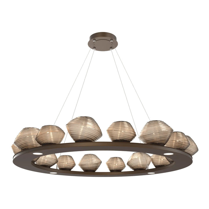 Mesa Ring Chandelier by Hammerton Studio Large in Flat Bronze with Bronze glass
