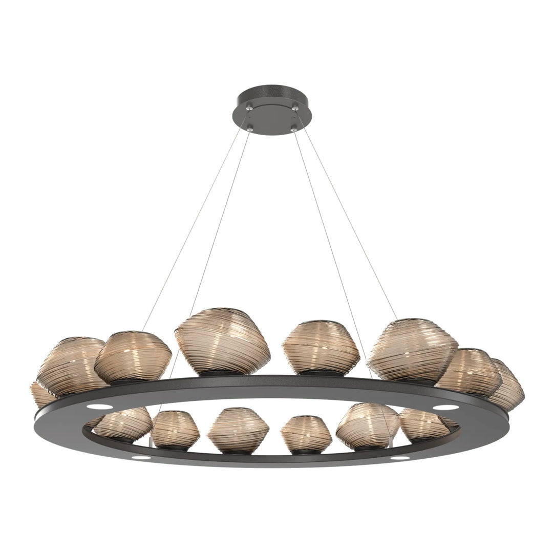 Mesa Ring Chandelier by Hammerton Studio Large in Graphite with Bronze glass