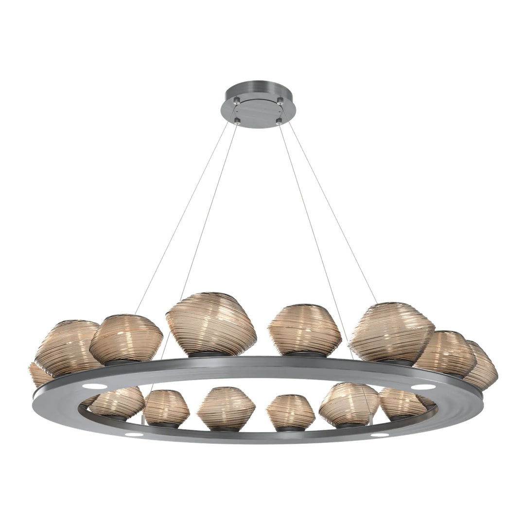 Mesa Ring Chandelier by Hammerton Studio Large in Gunmetal with Bronze glass