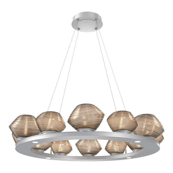 Mesa Ring Chandelier by Hammerton Studio Medium in Classic Silver with Bronze glass