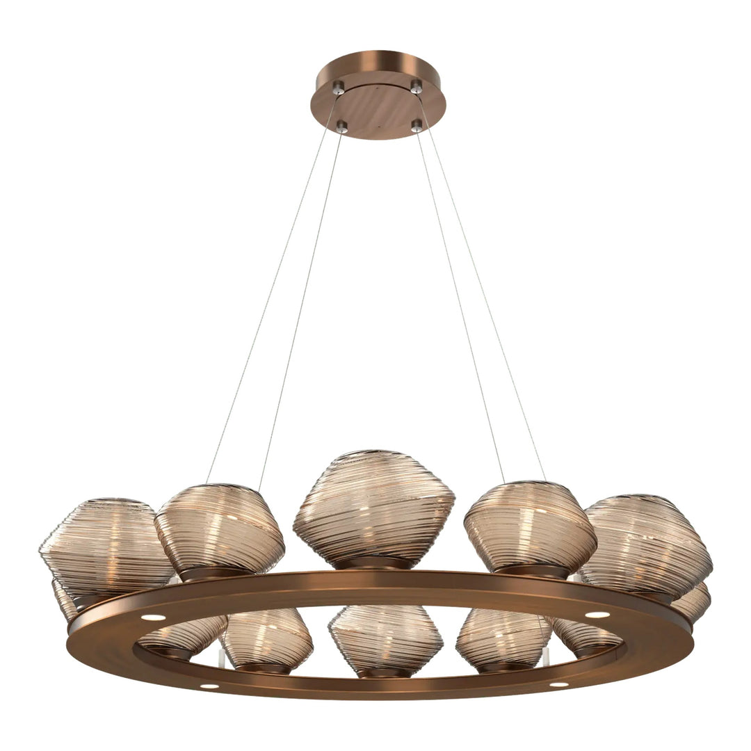 Mesa Ring Chandelier by Hammerton Studio Medium in Oil-Rubbed Bronze with Bronze glass