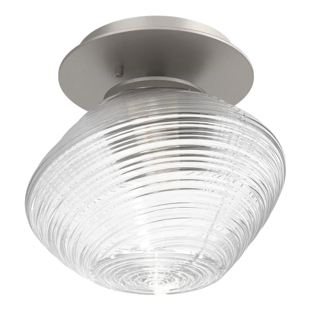 Mesa Single Glass Sconce &amp; Flush Mount by Hammerton Studio in Beige Silver with Clear glass