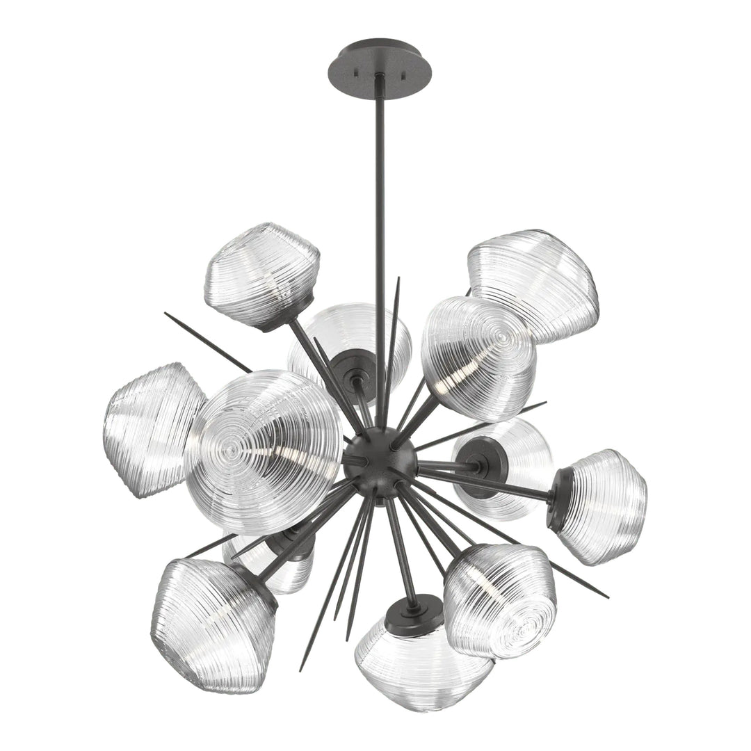 Mesa Starburst Chandelier by Hammerton Studio Medium in Graphite with Clear glass
