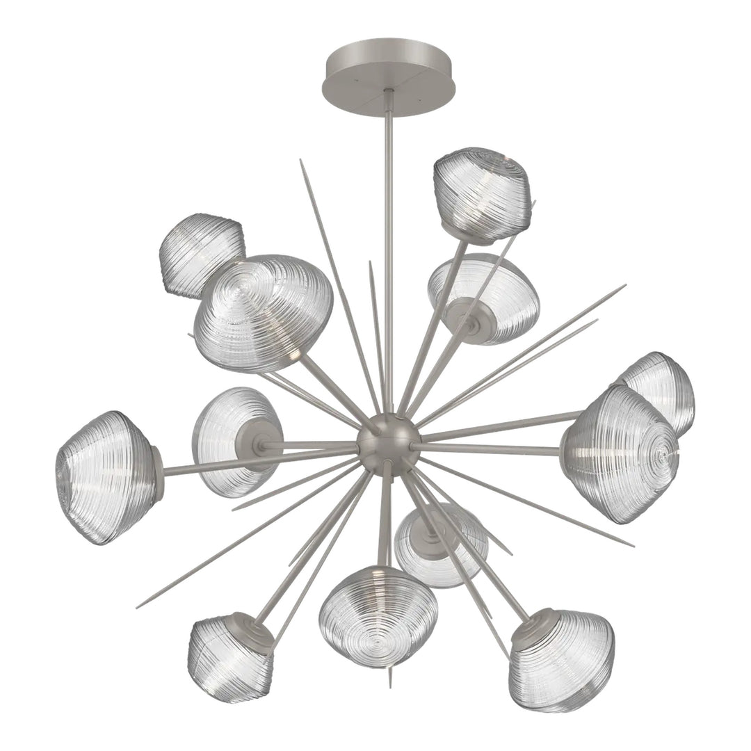 Mesa Starburst Chandelier by Hammerton Studio Large in Beige Silver with Clear glass