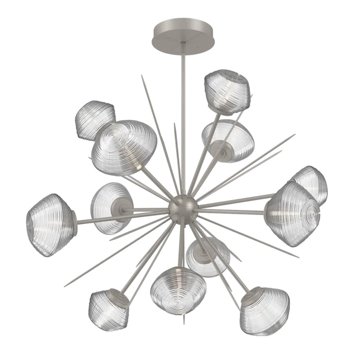 Mesa Starburst Chandelier by Hammerton Studio Large in Beige Silver with Clear glass