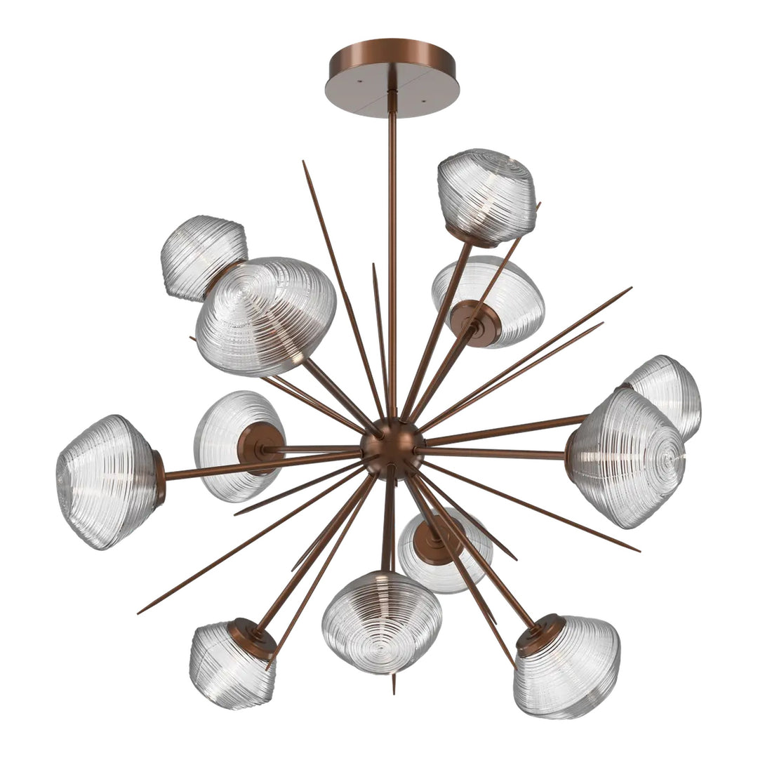 Mesa Starburst Chandelier by Hammerton Studio Large in Burnished Bronze with Clear glass