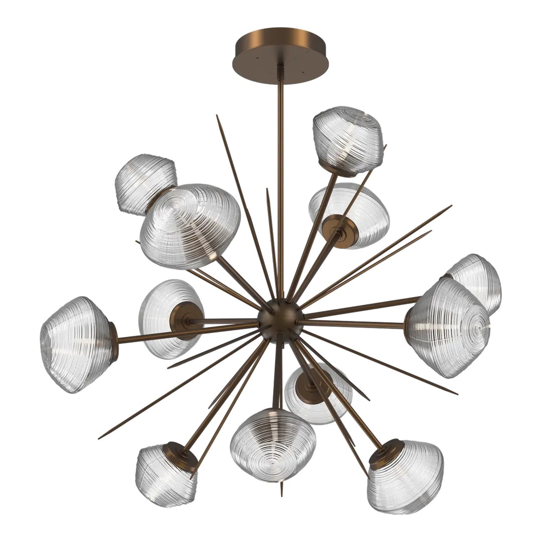 Mesa Starburst Chandelier by Hammerton Studio Large in Flat Bronze with Clear glass