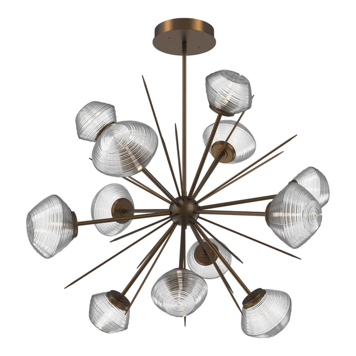 Mesa Starburst Chandelier by Hammerton Studio Large in Flat Bronze with Clear glass