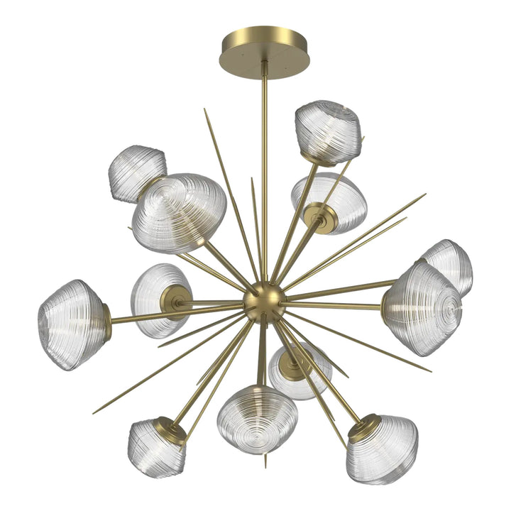 Mesa Starburst Chandelier by Hammerton Studio Large in Gilded Brass with Clear glass