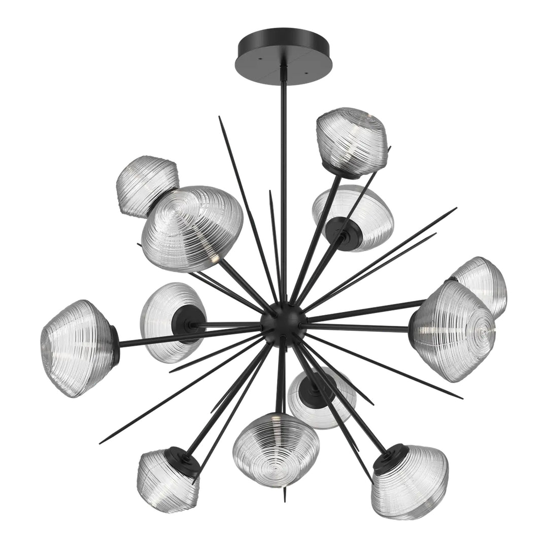 Mesa Starburst Chandelier by Hammerton Studio Large in Matte Black with Clear glass