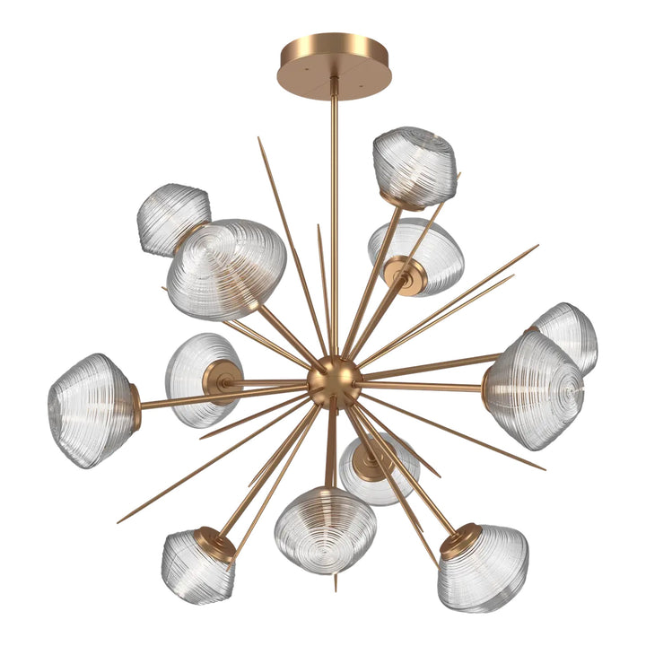 Mesa Starburst Chandelier by Hammerton Studio Large in Novel Brass with Clear glass