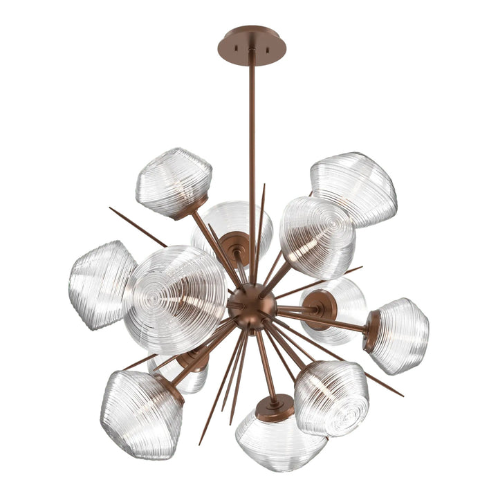 Mesa Starburst Chandelier by Hammerton Studio Medium in Burnished Bronze with Clear glass