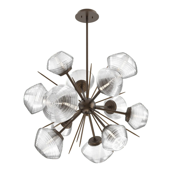 Mesa Starburst Chandelier by Hammerton Studio Medium in Flat Bronze with Clear glass