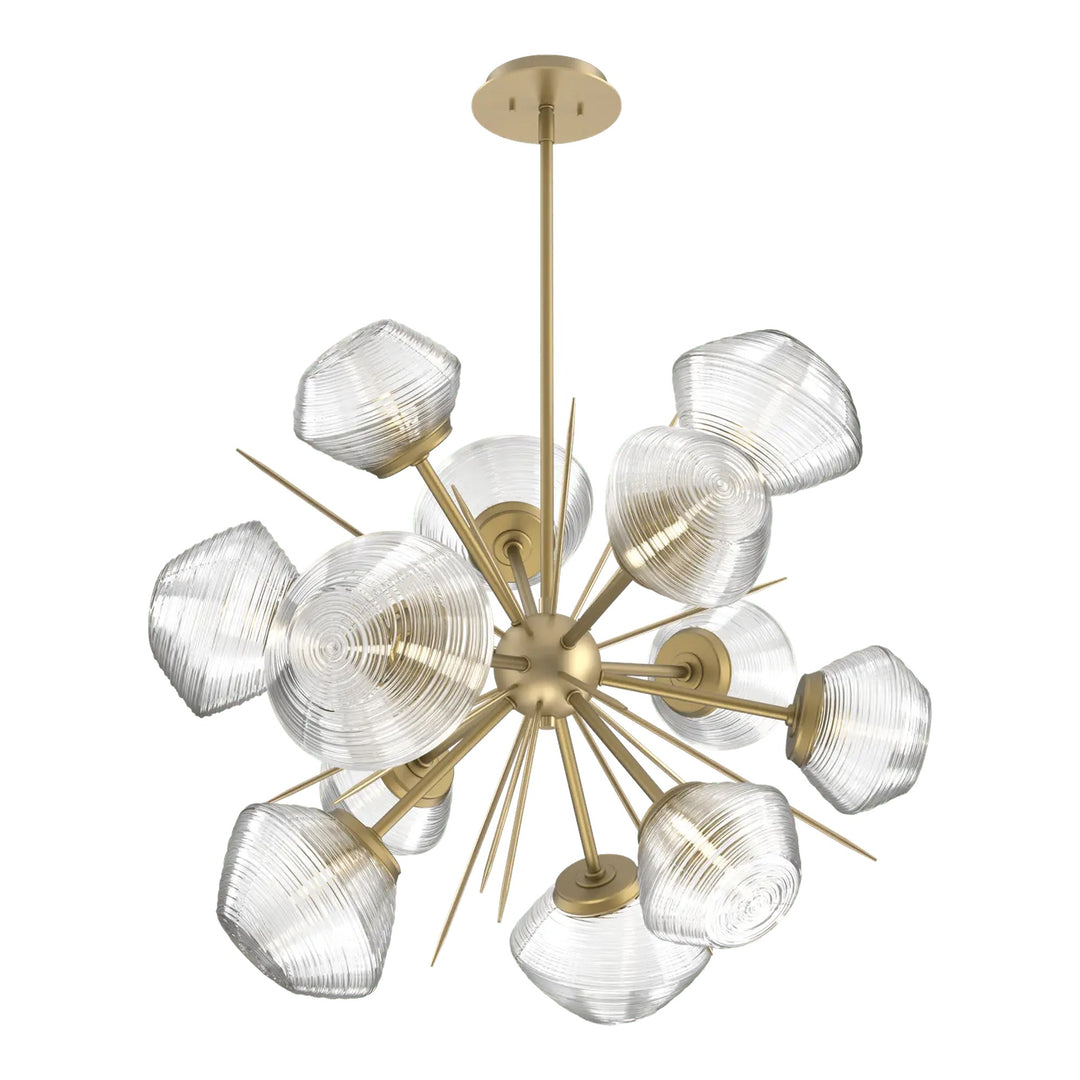Mesa Starburst Chandelier by Hammerton Studio Medium in Gilded Brass with Clear glass