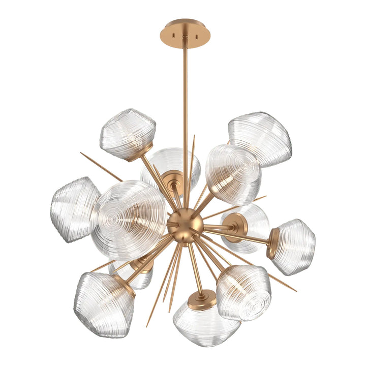 Mesa Starburst Chandelier by Hammerton Studio Medium in Novel Brass with Clear glass