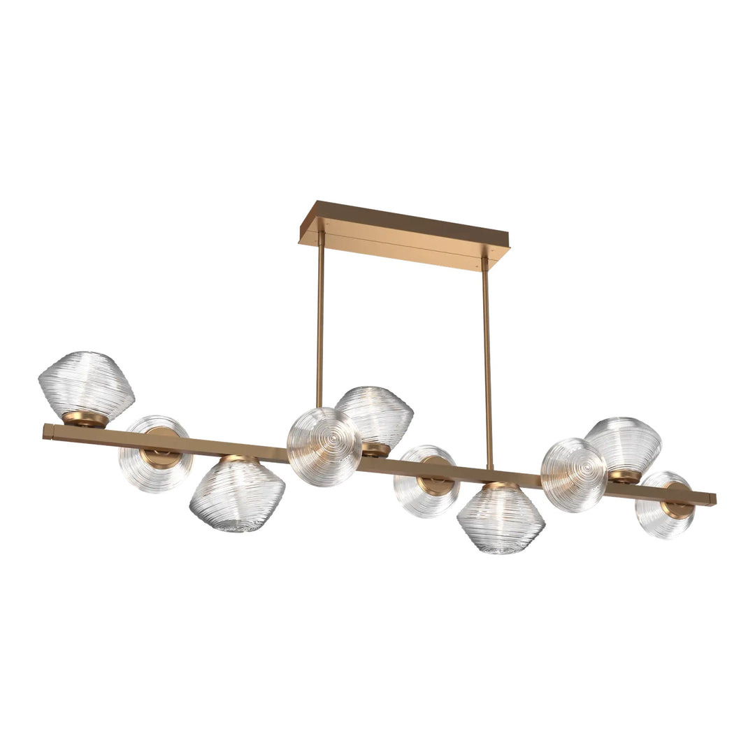 Mesa Twisted Branch Chandelier by Hammerton Studio 10 Lights in Novel Brass with Clear glass