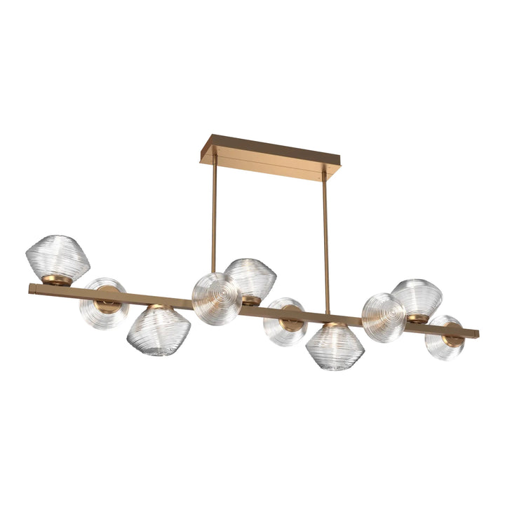 Mesa Twisted Branch Chandelier by Hammerton Studio 10 Lights in Novel Brass with Clear glass