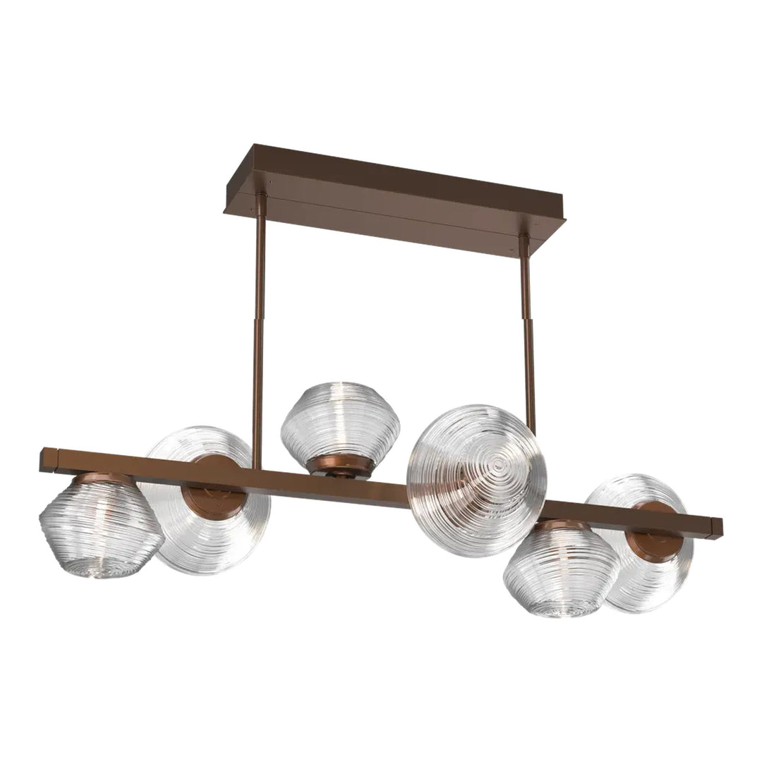 Mesa Twisted Branch Chandelier by Hammerton Studio 6 Lights in Burnished Bronze with Clear glass