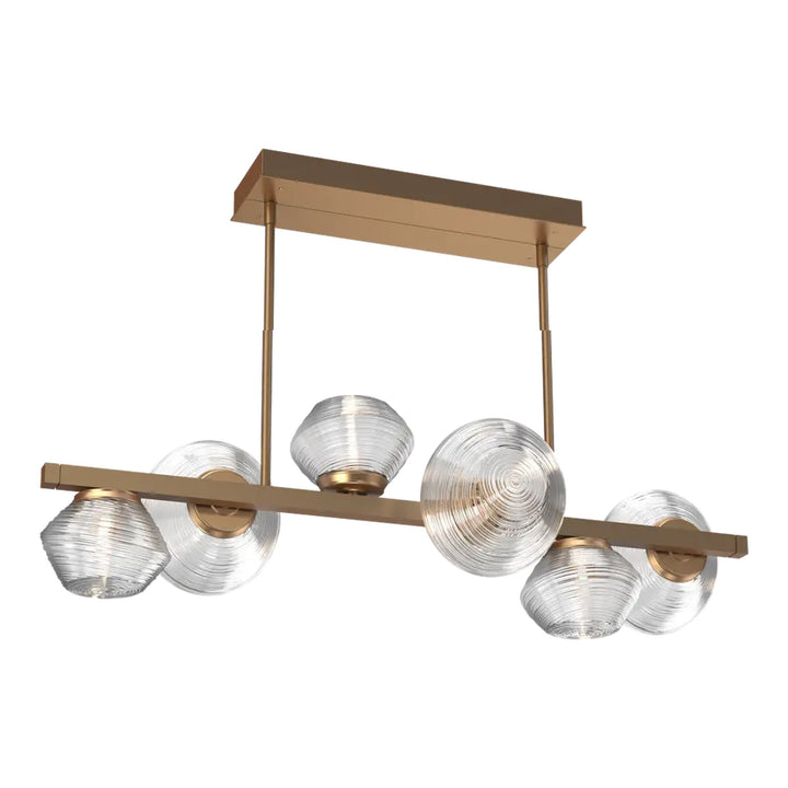 Mesa Twisted Branch Chandelier by Hammerton Studio 6 Lights in Novel Brass with Clear glass