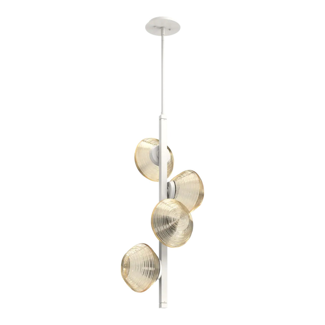 Mesa Twisted Vine Chandelier by Hammerton Studio 4 Lights in Salt White with Amber glass