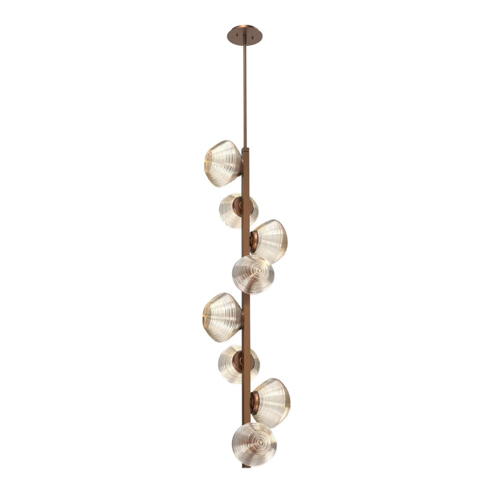 Mesa Twisted Vine Chandelier by Hammerton Studio 8 Lights in Burnished Bronze with Amber glass