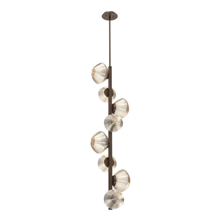 Mesa Twisted Vine Chandelier by Hammerton Studio 8 Lights in Flat Bronze with Amber glass