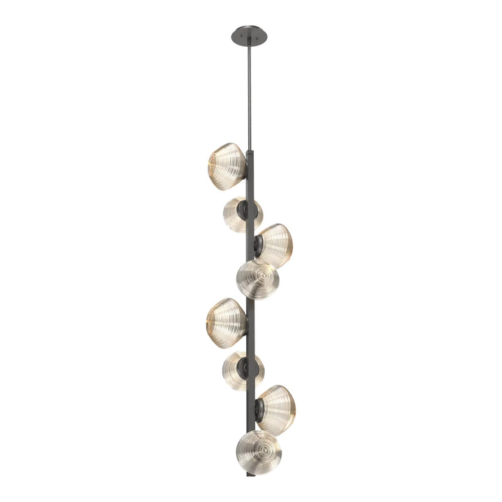 Mesa Twisted Vine Chandelier by Hammerton Studio 8 Lights in Graphite with Amber glass