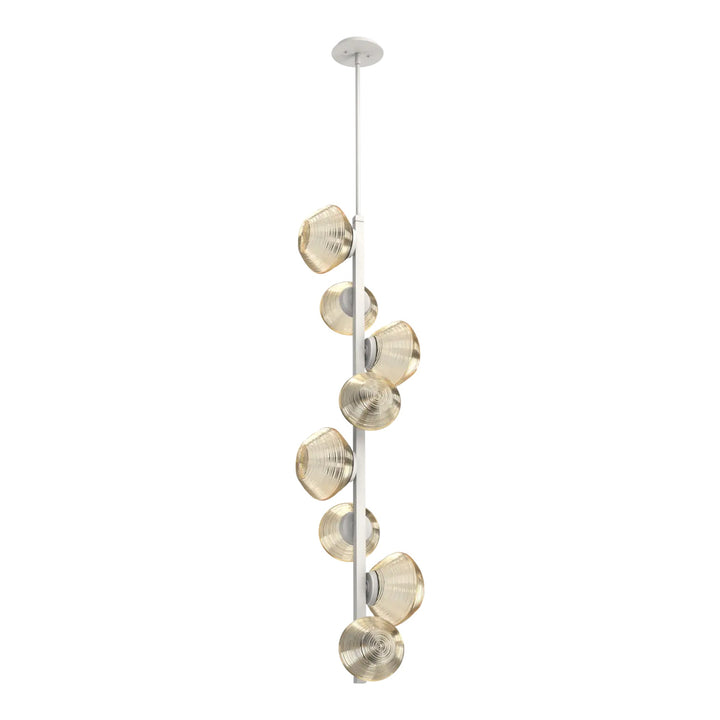 Mesa Twisted Vine Chandelier by Hammerton Studio 8 Lights in Salt White with Amber glass