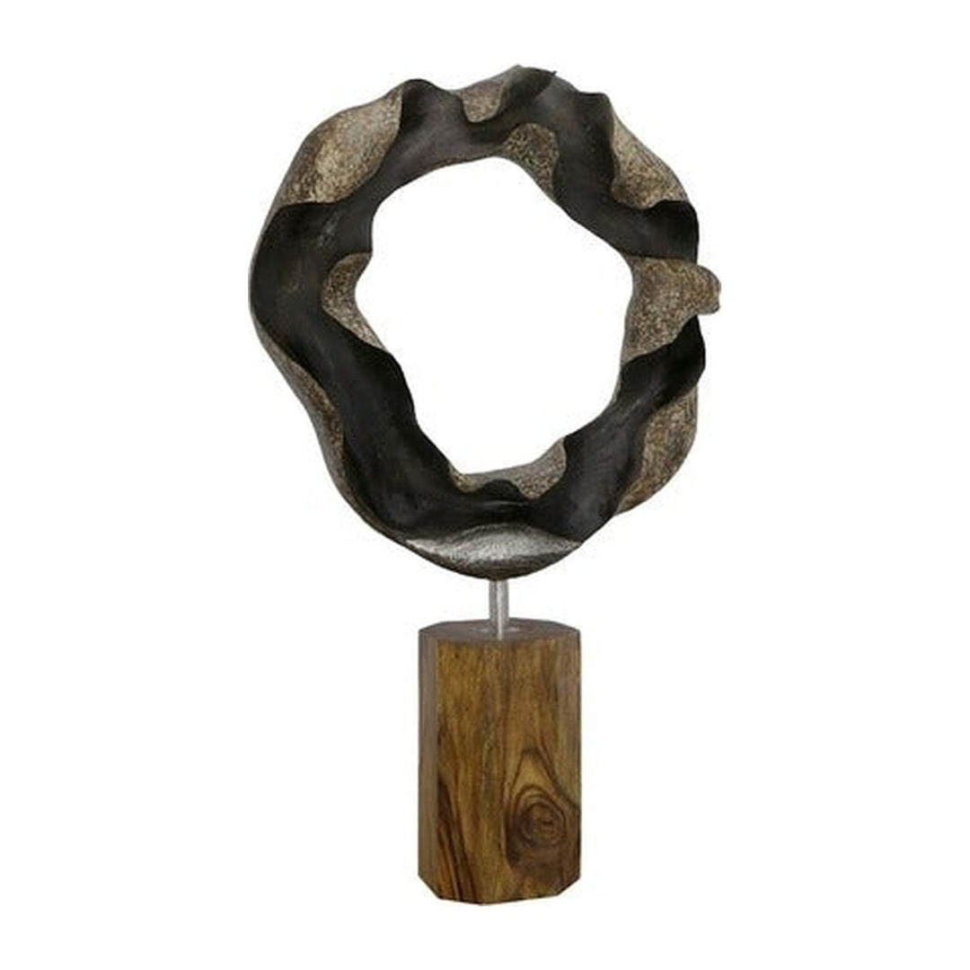 Metallurgy Wood Sculpture, Stainless Steel Natural Phillips Collection
