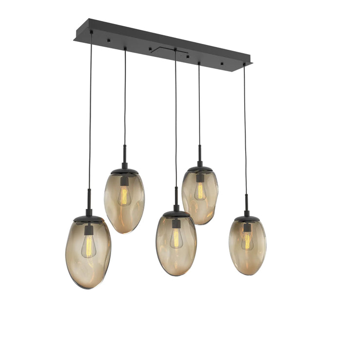 Meteo Linear Pendant Chandelier by Hammerton Studio – 5 Lights E26 in Matte Black